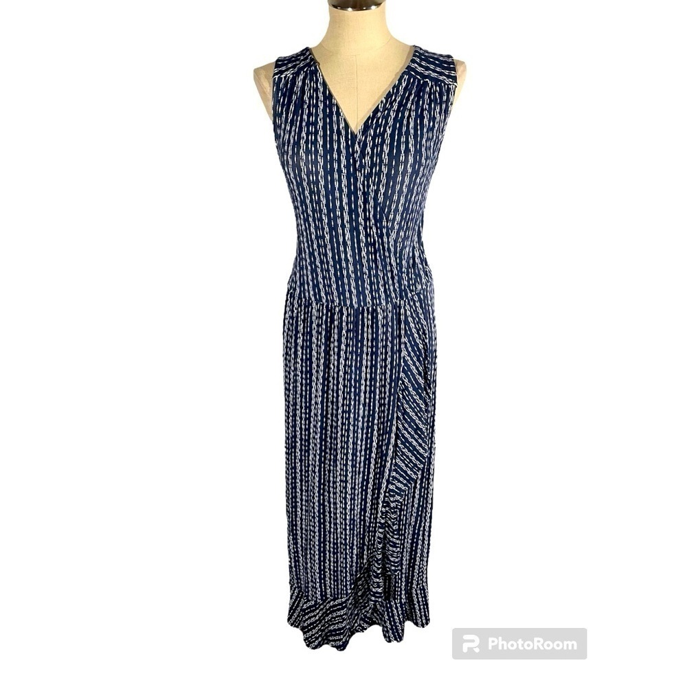 Loveappella Faux Wrap Ruffle Hem Midi Dress